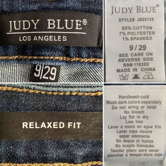 Judy Blue Distressed Relaxed Fit Jeans Raw Hem 29 - Picture 3 of 8